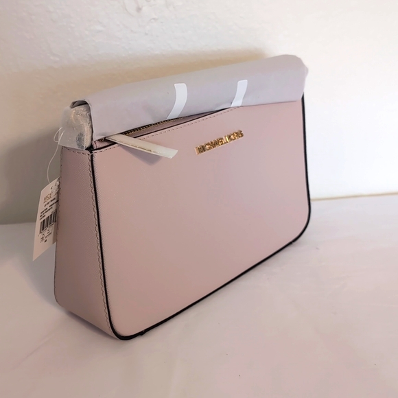 Michael Kors Convertible Crossbody with Gold Chain Jet Set Travel Powder Blush - Picture 3 of 5